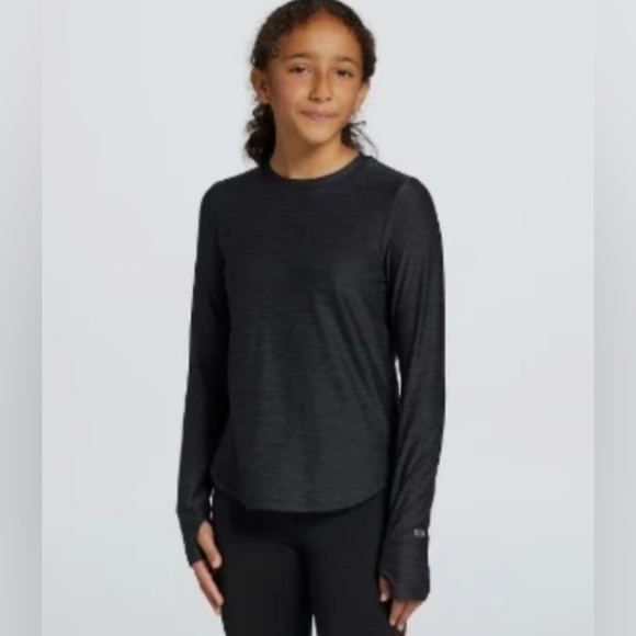 DSG Girls 365 Pure Black Long Sleeve Tee In Small (8-9) Great For Layering - Picture 2 of 12